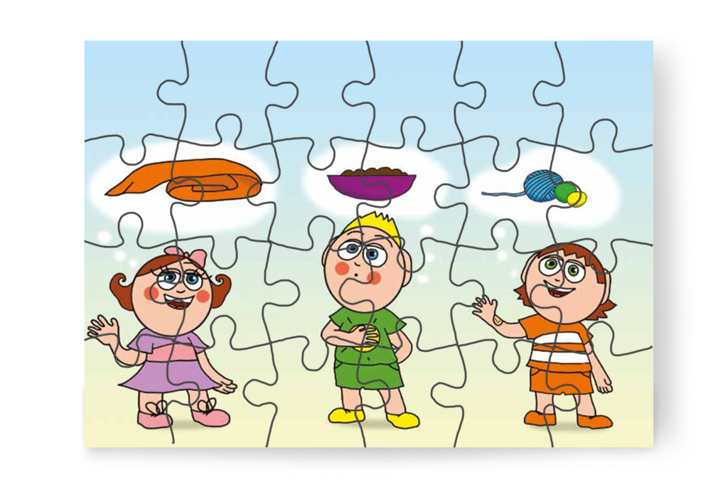 Ötletek születnek Bibi cicának – Ádám és a zizegő bokor puzzle, 24 darab [TC26-21-P24]