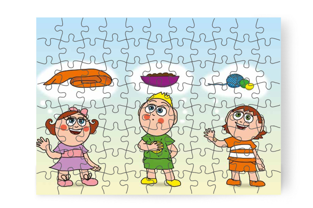 Ötletek születnek Bibi cicának – Ádám és a zizegő bokor puzzle, 88 darab [TC26-21-P88]