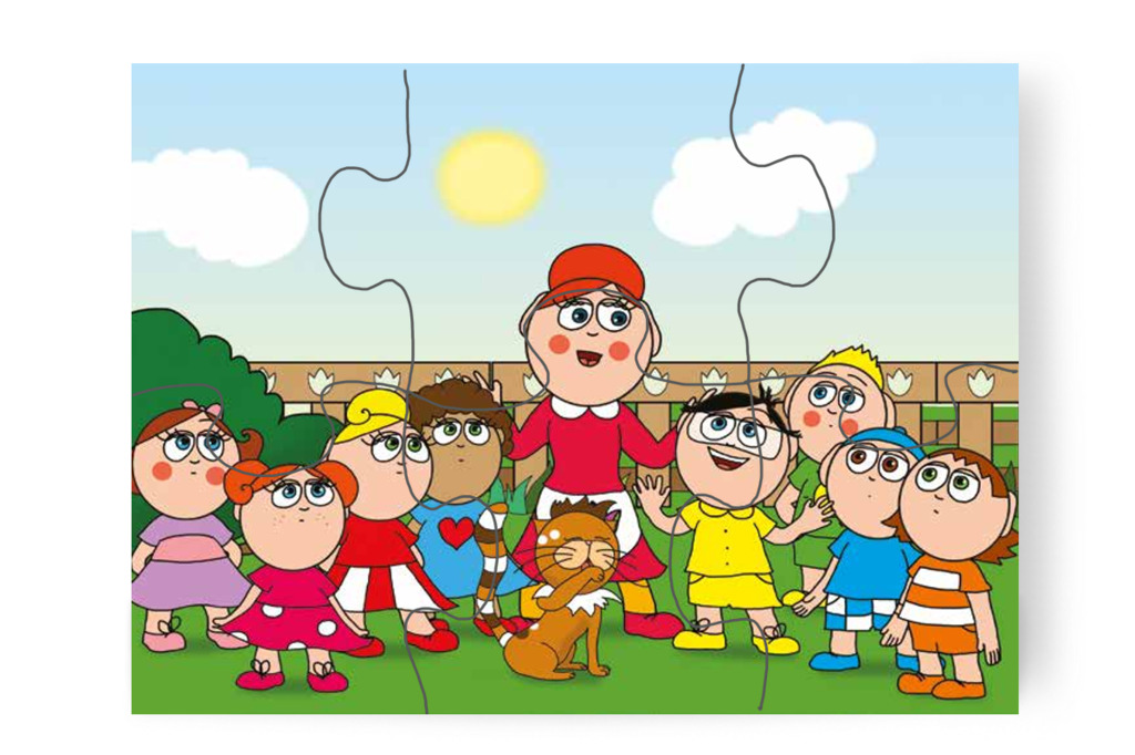 Óvónéni elmondja, hogy a cica nem az övék – Ádám és a zizegő bokor puzzle, 6 darab [TC26-22-P06]