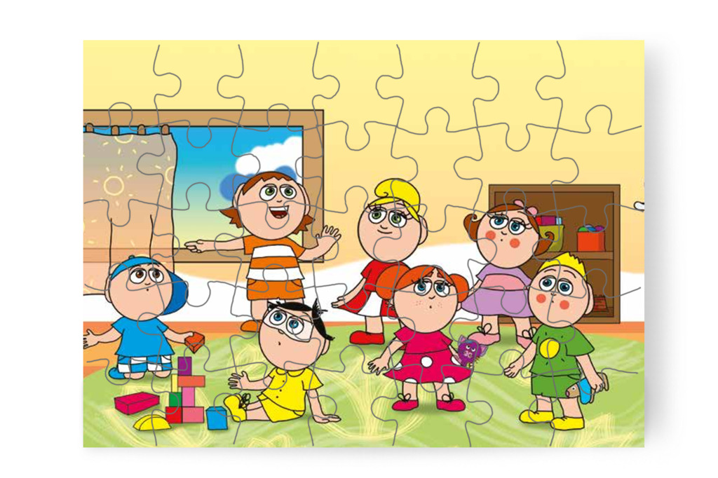 Ádám észreveszi Bibi cicát – Klára és az elveszett alvóka puzzle, 35 darab [TC31-06-P35]