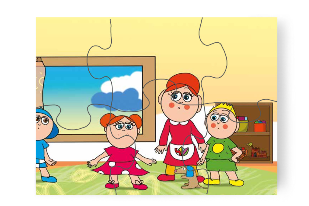 Folti cica nincs a szőnyegen – Klára és az elveszett alvóka puzzle, 6 darab [TC31-10-P06]
