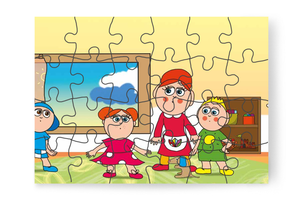 Folti cica nincs a szőnyegen – Klára és az elveszett alvóka puzzle, 24 darab [TC31-10-P24]