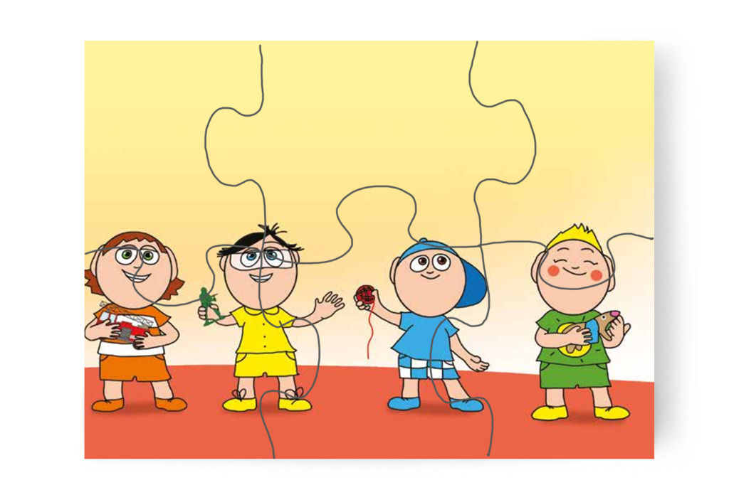 A gyerekek eszközöket hoznak a kereséshez – Klára és az elveszett alvóka puzzle, 6 darab [TC31-13-P06]