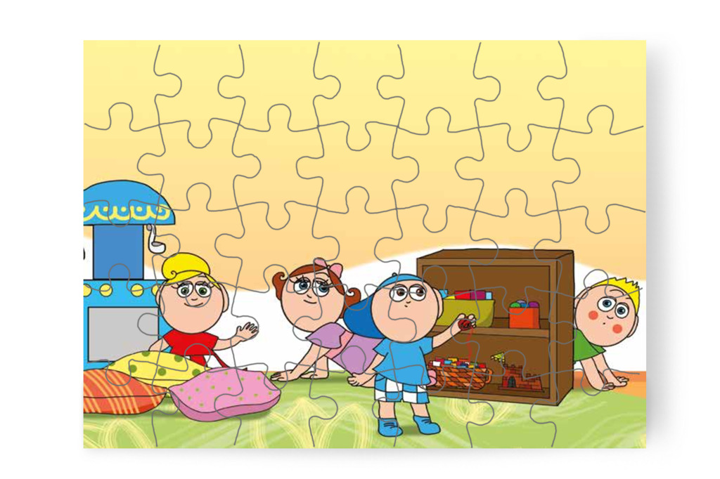 A párnák és a szekrény mögé néznek – Klára és az elveszett alvóka puzzle, 35 darab [TC31-16-P35]