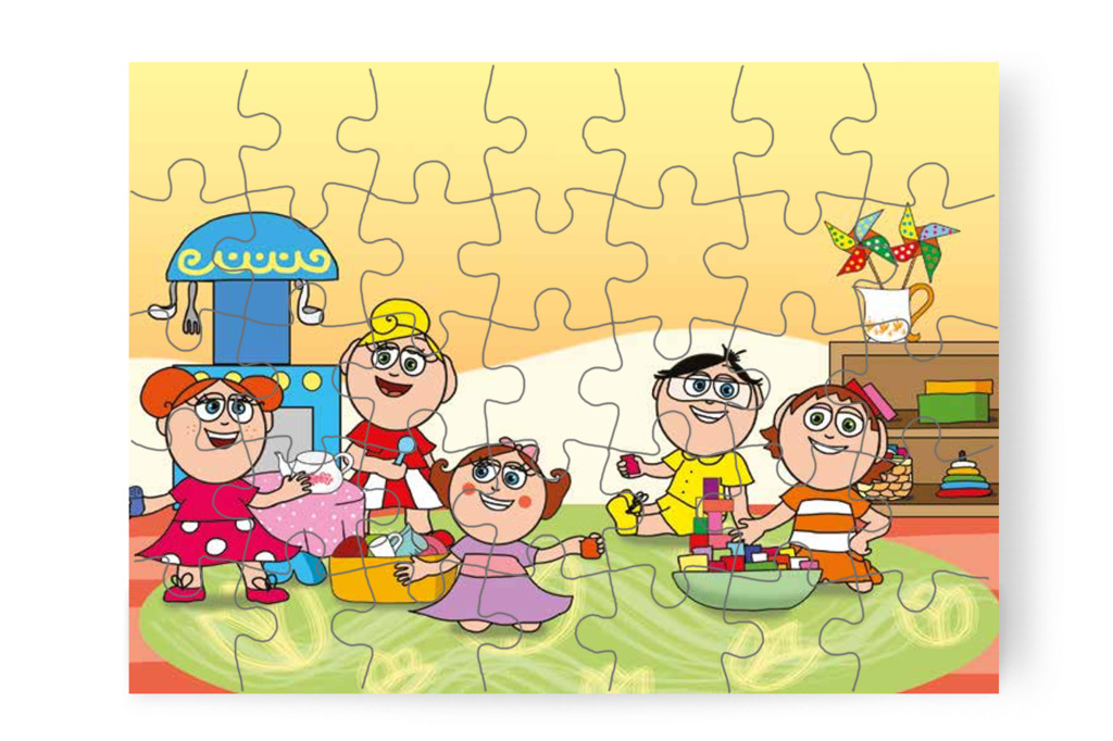 Békés délelőtt a Tulipán Csoportban – Dolly iskolásat akar játszani puzzle, 35 darab [TC27-01-P35]