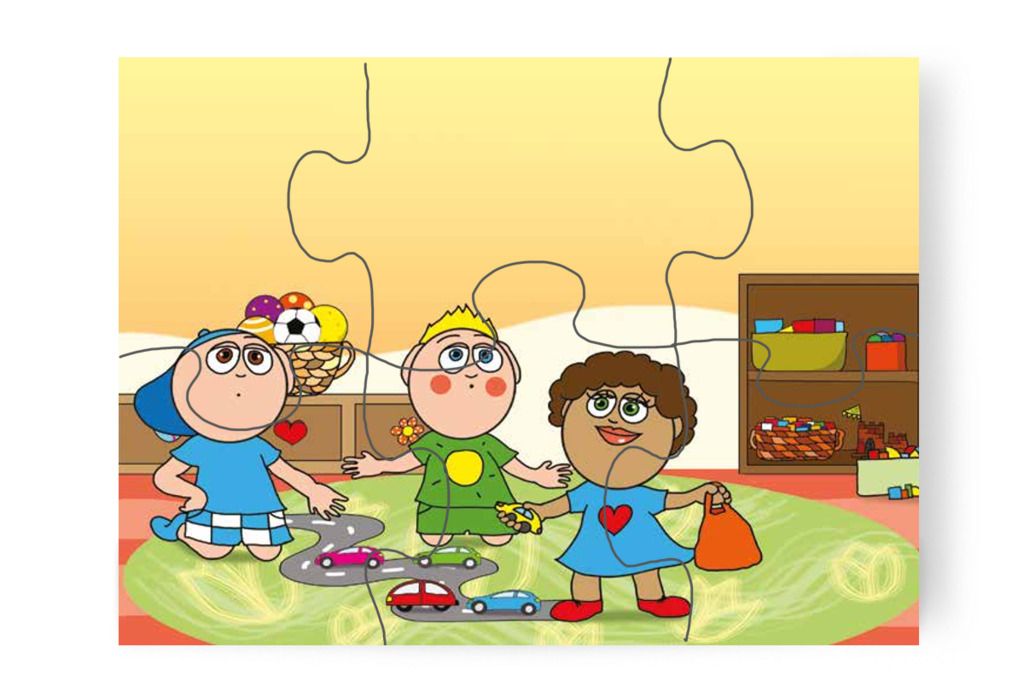 Dolly összeszedi a játékautókat – Dolly iskolásat akar játszani puzzle, 6 darab [TC27-02-P06]