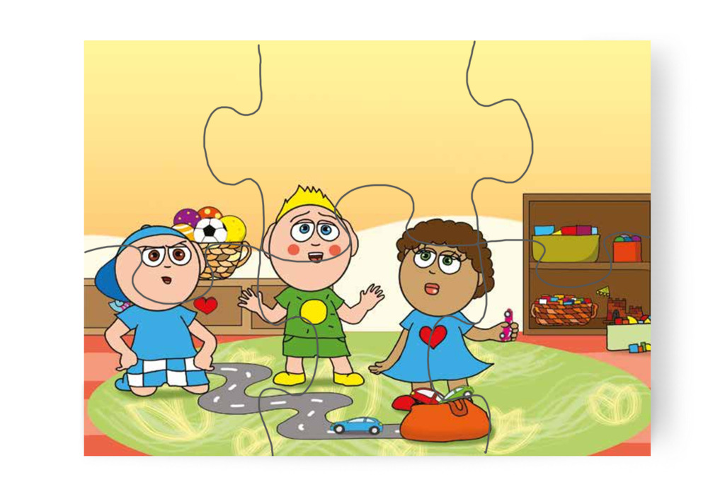 Patrik és Márky meglepődnek – Dolly iskolásat akar játszani puzzle, 6 darab [TC27-03-P06]