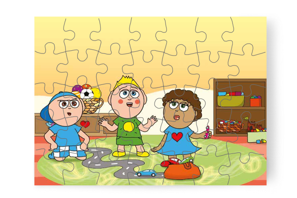 Patrik és Márky meglepődnek – Dolly iskolásat akar játszani puzzle, 35 darab [TC27-03-P35]
