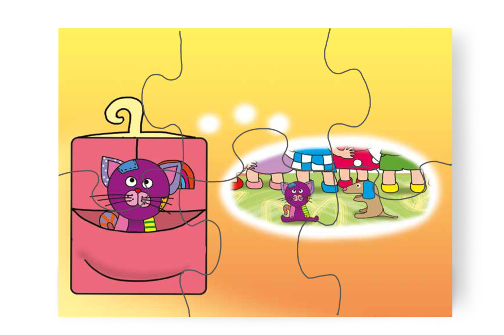 Folti megijedt Brúnó kutyustól – Klára és az elveszett alvóka puzzle, 6 darab [TC31-23-P06]