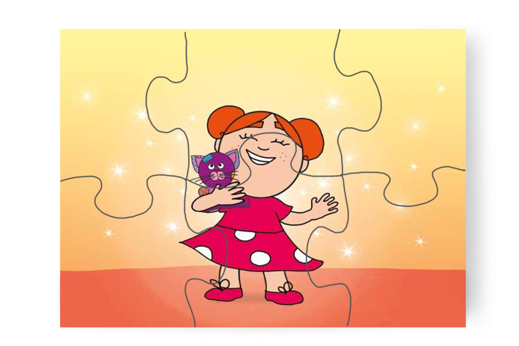 Klára örül a megtalált alvókának – Klára és az elveszett alvóka puzzle, 6 darab [TC31-24-P06]
