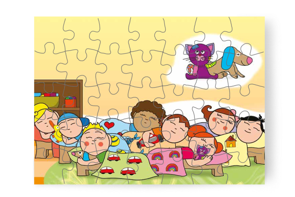 A plüssök álmukban együtt játszanak – Klára és az elveszett alvóka puzzle, 35 darab [TC31-25-P35]