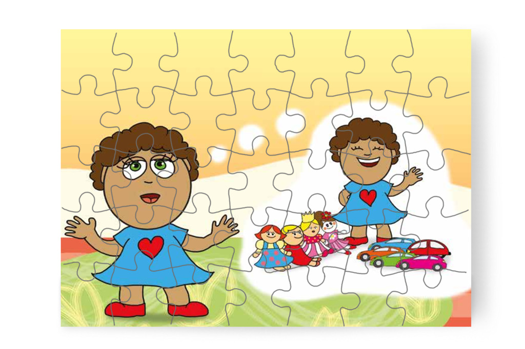 Dolly elmeséli az iskolás játék ötletét – Dolly iskolásat akar játszani puzzle, 35 darab [TC27-08-P35]