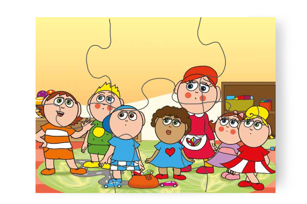 Ádám kineveti Dolly ötletét – Dolly iskolásat akar játszani puzzle, 6 darab [TC27-09-P06]