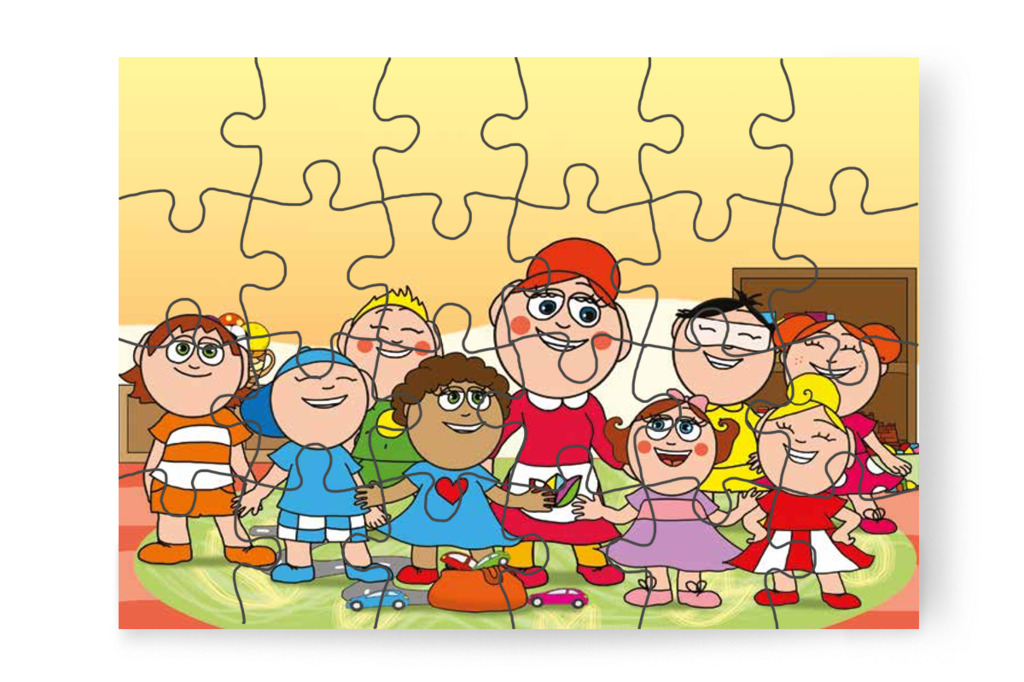 A gyerekek együtt játszanak iskolásat – Dolly iskolásat akar játszani puzzle, 24 darab [TC27-11-P24]