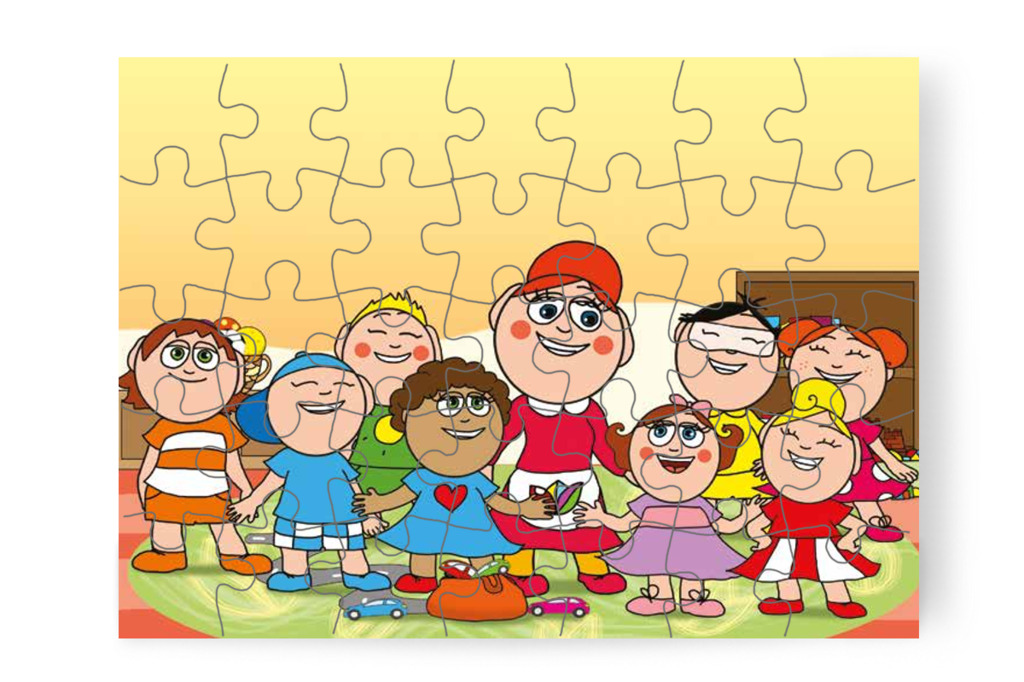 A gyerekek együtt játszanak iskolásat – Dolly iskolásat akar játszani puzzle, 35 darab [TC27-11-P35]