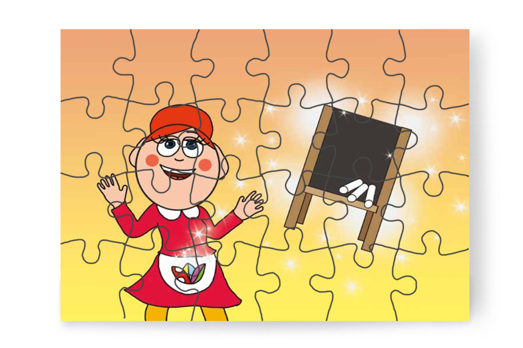 Előkerül a tábla és a kréta – Dolly iskolásat akar játszani puzzle, 24 darab [TC27-12-P24]