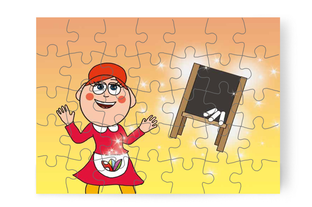Előkerül a tábla és a kréta – Dolly iskolásat akar játszani puzzle, 35 darab [TC27-12-P35]