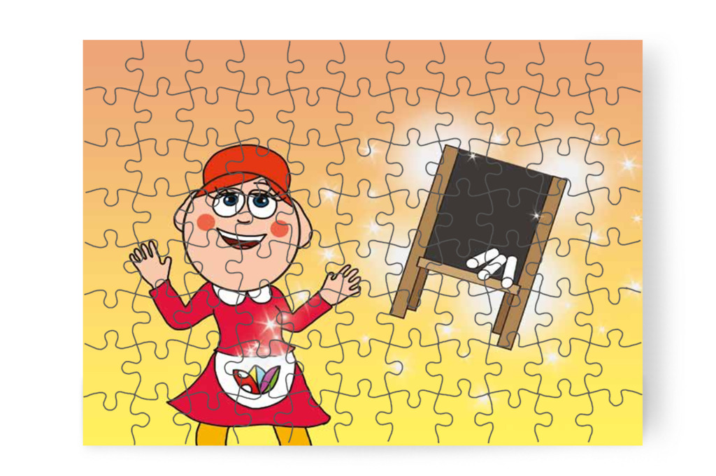 Előkerül a tábla és a kréta – Dolly iskolásat akar játszani puzzle, 88 darab [TC27-12-P88]