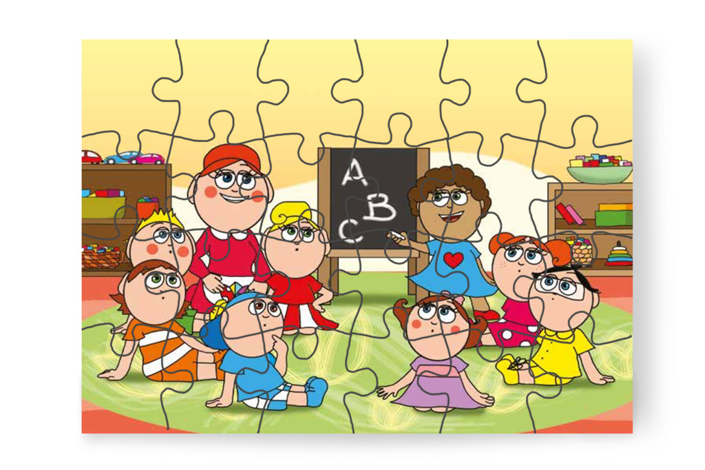 Dolly felírja az ABC betűit – Dolly iskolásat akar játszani puzzle, 24 darab [TC27-14-P24]