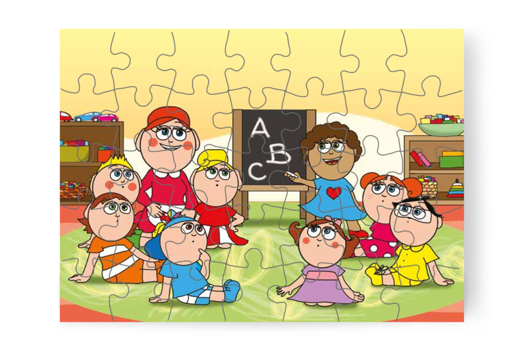Dolly felírja az ABC betűit – Dolly iskolásat akar játszani puzzle, 35 darab [TC27-14-P35]