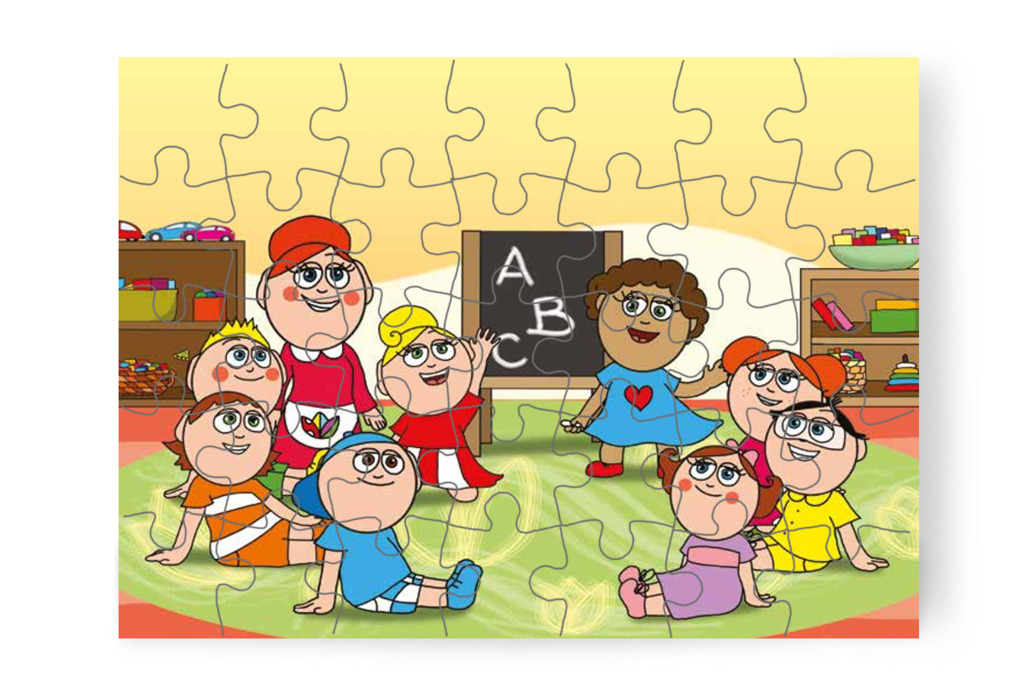 Kata felismeri az A betűt – Dolly iskolásat akar játszani puzzle, 35 darab [TC27-15-P35]