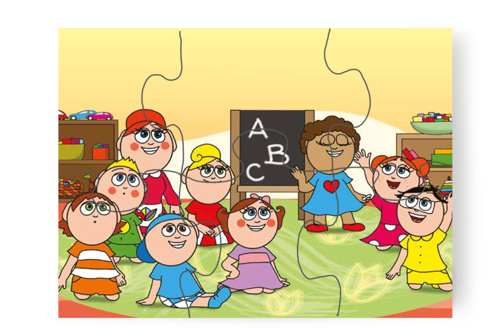 Tamás és Klára is felelnek – Dolly iskolásat akar játszani puzzle, 6 darab [TC27-16-P06]