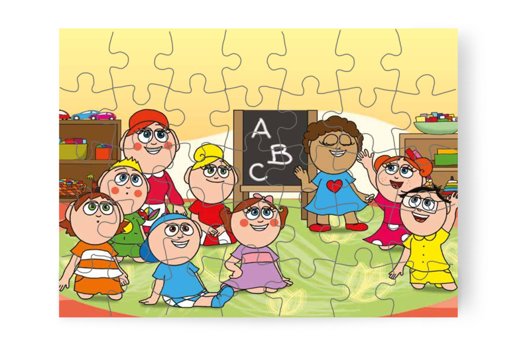Tamás és Klára is felelnek – Dolly iskolásat akar játszani puzzle, 35 darab [TC27-16-P35]