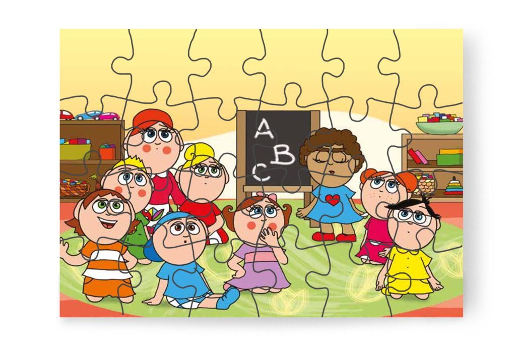 Ádám a számolásról kérdezi Dollyt – Dolly iskolásat akar játszani puzzle, 24 darab [TC27-17-P24]