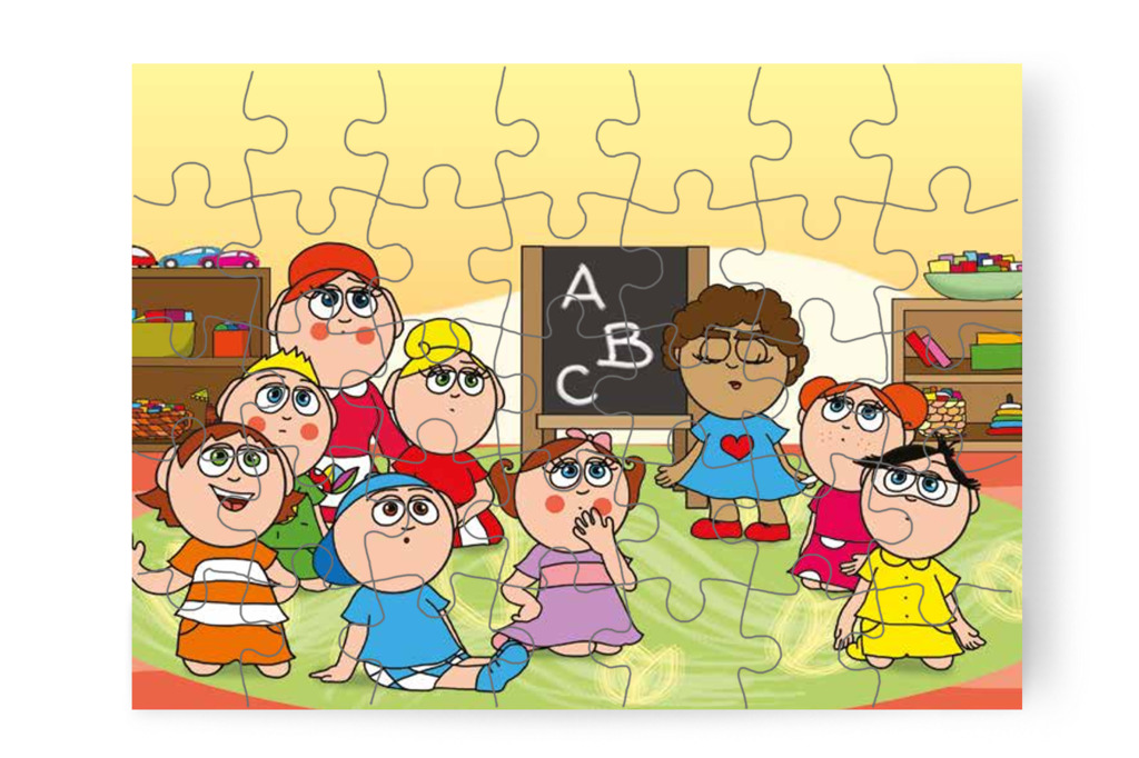 Ádám a számolásról kérdezi Dollyt – Dolly iskolásat akar játszani puzzle, 35 darab [TC27-17-P35]