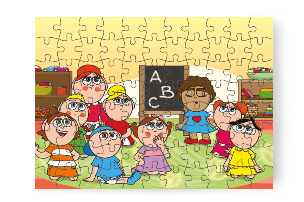 Ádám a számolásról kérdezi Dollyt – Dolly iskolásat akar játszani puzzle, 88 darab [TC27-17-P88]