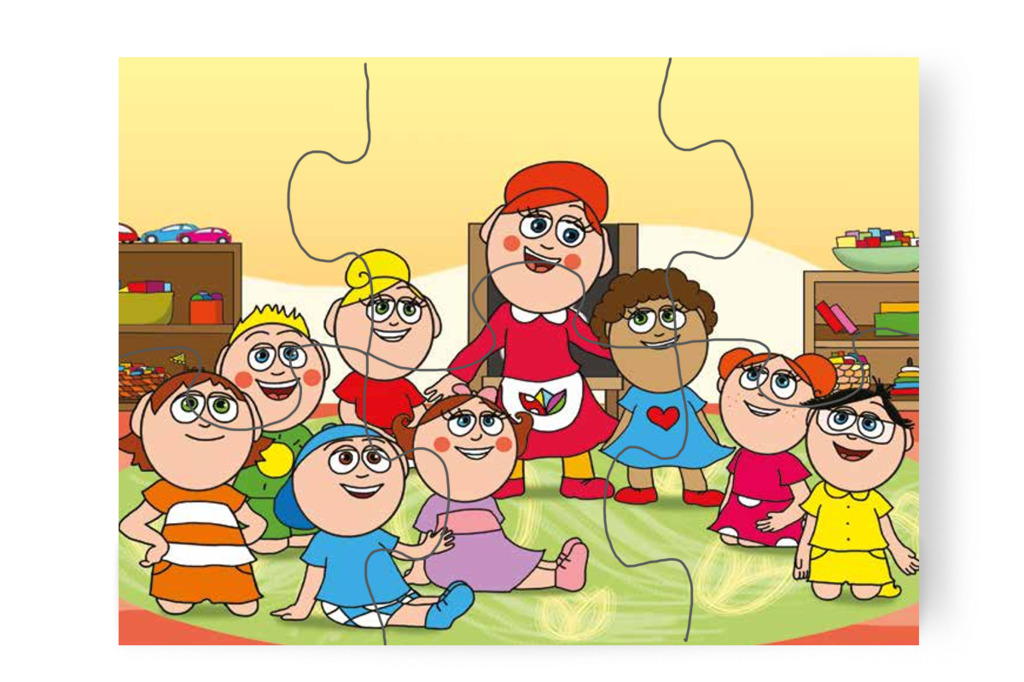 Óvónéni mondókával segít – Dolly iskolásat akar játszani puzzle, 6 darab [TC27-18-P06]