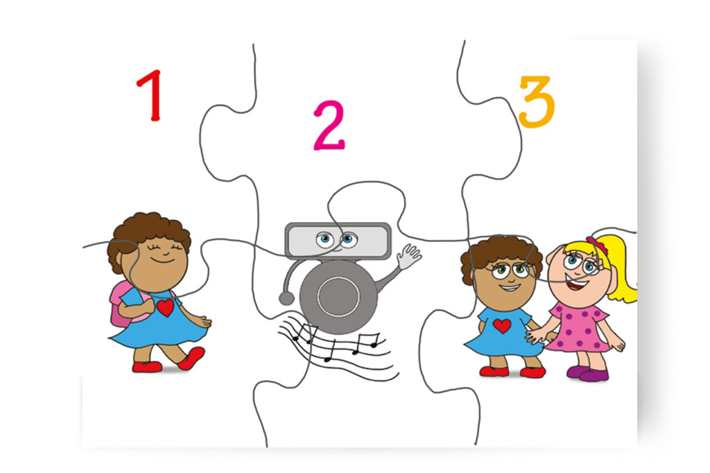 A mondóka első három száma – Dolly iskolásat akar játszani puzzle, 6 darab [TC27-19-P06]