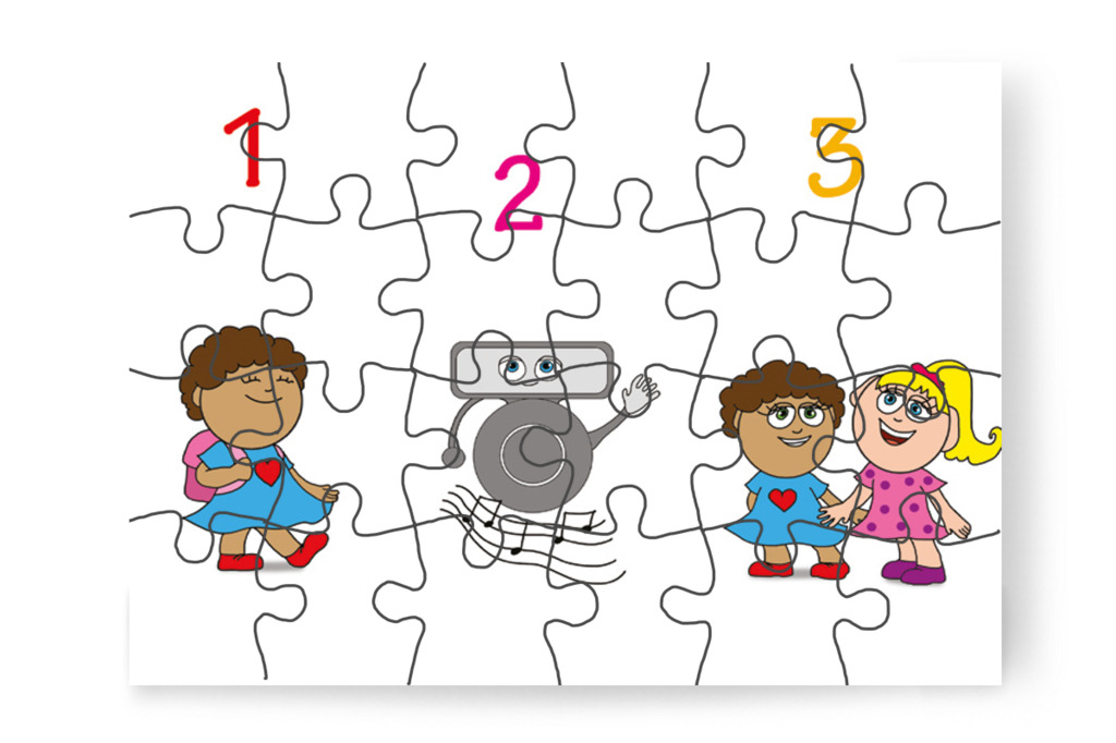 A mondóka első három száma – Dolly iskolásat akar játszani puzzle, 24 darab [TC27-19-P24]