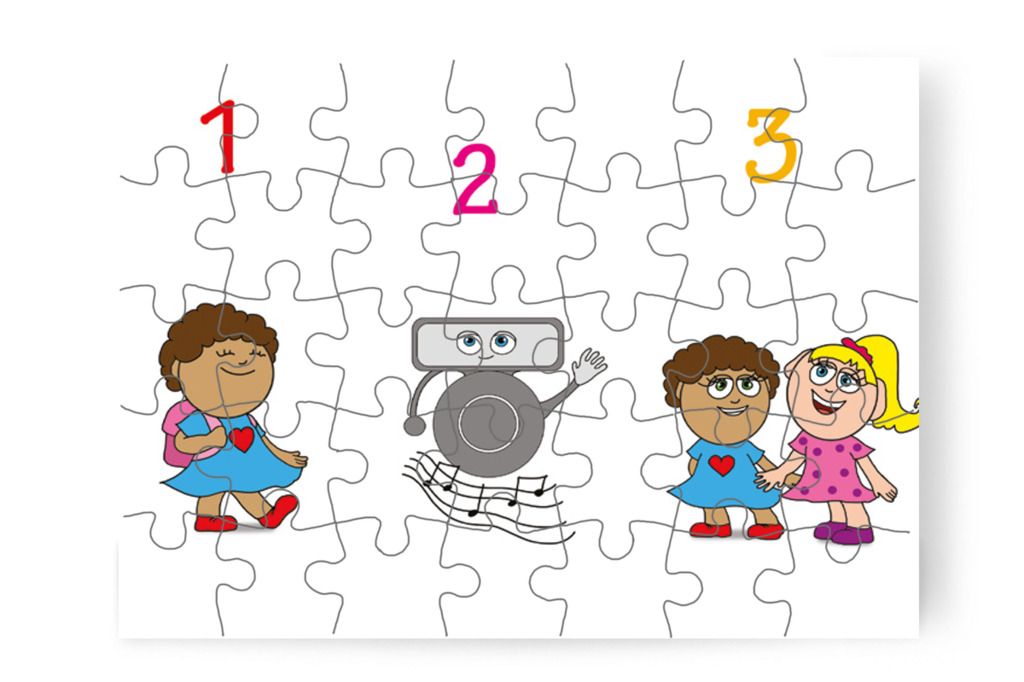 A mondóka első három száma – Dolly iskolásat akar játszani puzzle, 35 darab [TC27-19-P35]