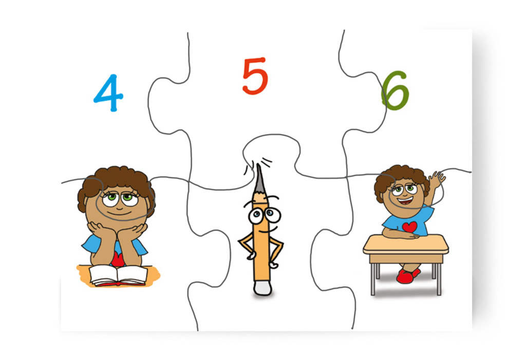 Négytől hatig folytatódik a mondóka – Dolly iskolásat akar játszani puzzle, 6 darab [TC27-20-P06]