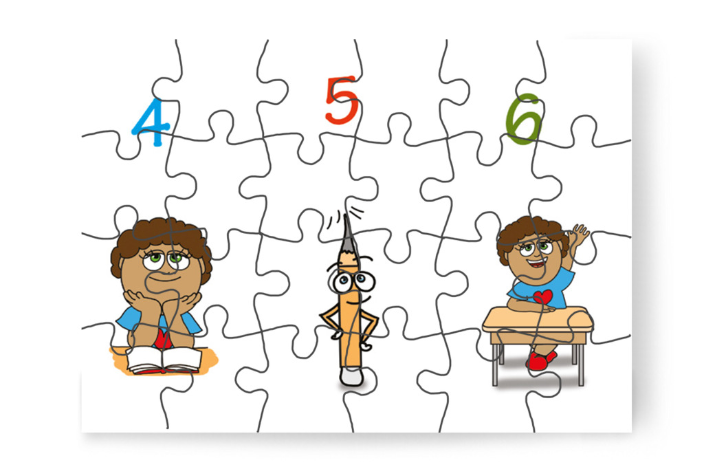 Négytől hatig folytatódik a mondóka – Dolly iskolásat akar játszani puzzle, 24 darab [TC27-20-P24]