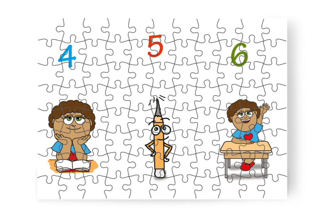 Négytől hatig folytatódik a mondóka – Dolly iskolásat akar játszani puzzle, 88 darab [TC27-20-P88]