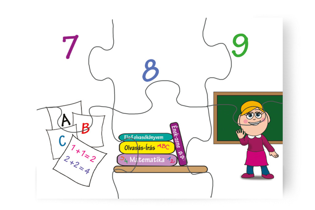 A hét, nyolc és kilenc következik – Dolly iskolásat akar játszani puzzle, 6 darab [TC27-21-P06]