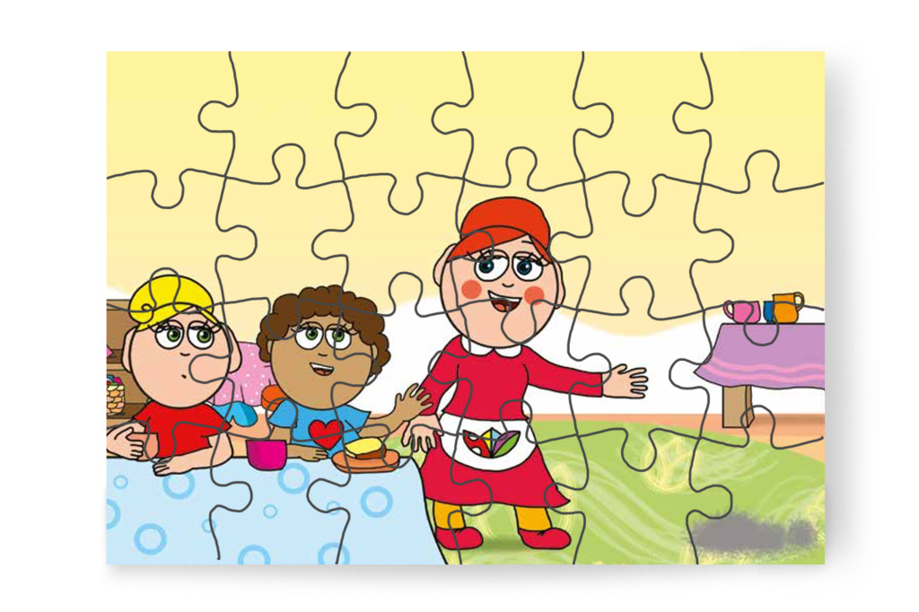 Dolly vizet kér a tea helyett – 24 darabos karton puzzle | Óvónéni és a szőnyeg