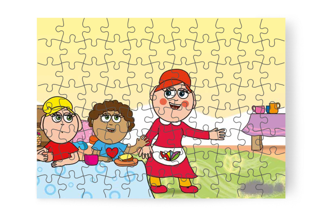 Dolly vizet kér a tea helyett – 88 darabos karton puzzle | Óvónéni és a szőnyeg
