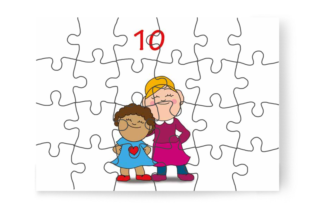 Tízig jut a közös számolás – Dolly iskolásat akar játszani puzzle, 24 darab [TC27-22-P24]