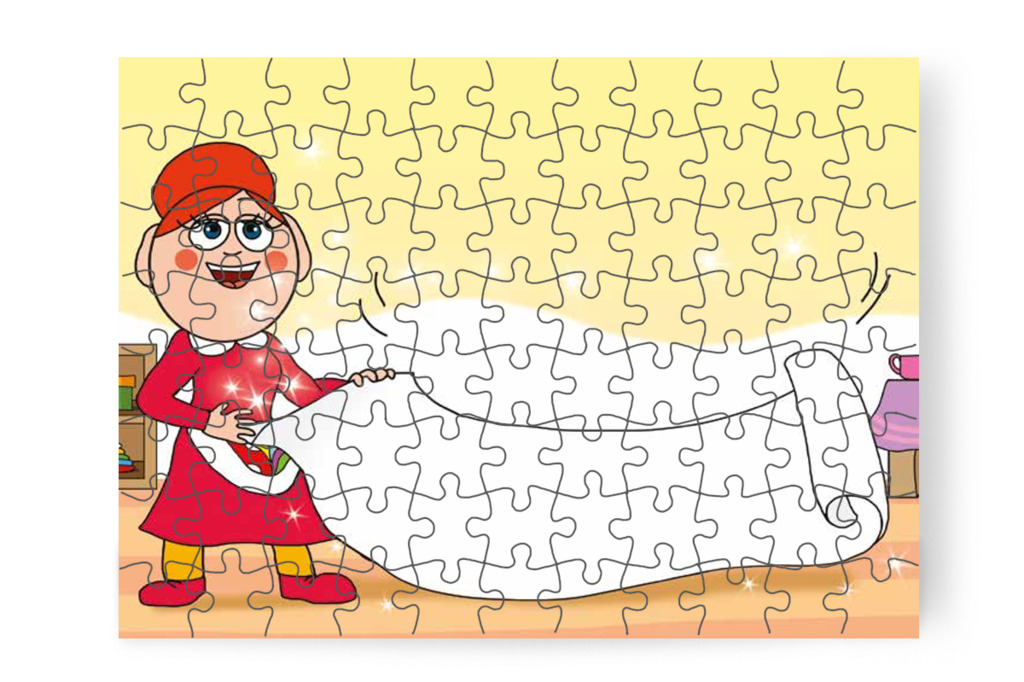 Óvónéni hatalmas papírt terít le – 88 darabos karton puzzle | Óvónéni és a szőnyeg