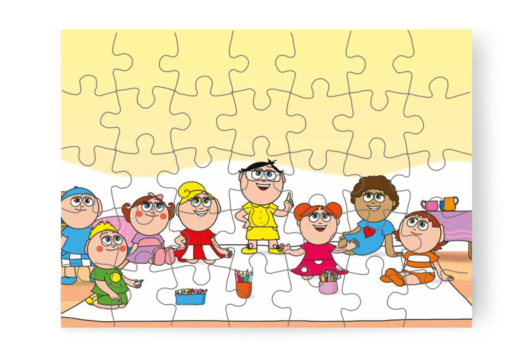 Közösen kitalálnak egy kastélyt – 35 darabos karton puzzle | Óvónéni és a szőnyeg