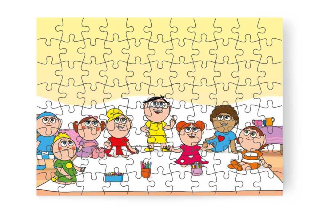 Közösen kitalálnak egy kastélyt – 88 darabos karton puzzle | Óvónéni és a szőnyeg