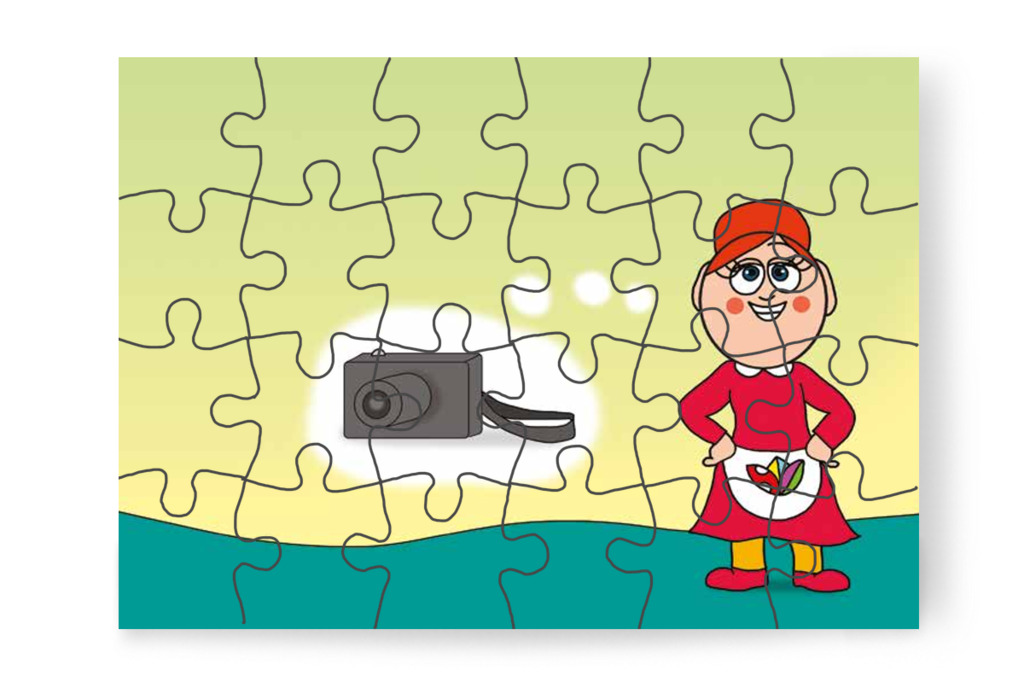 Óvónéni tiszta ruhát kér a fotózáshoz – 24 darabos karton puzzle | Tamás és a rosszalkodás
