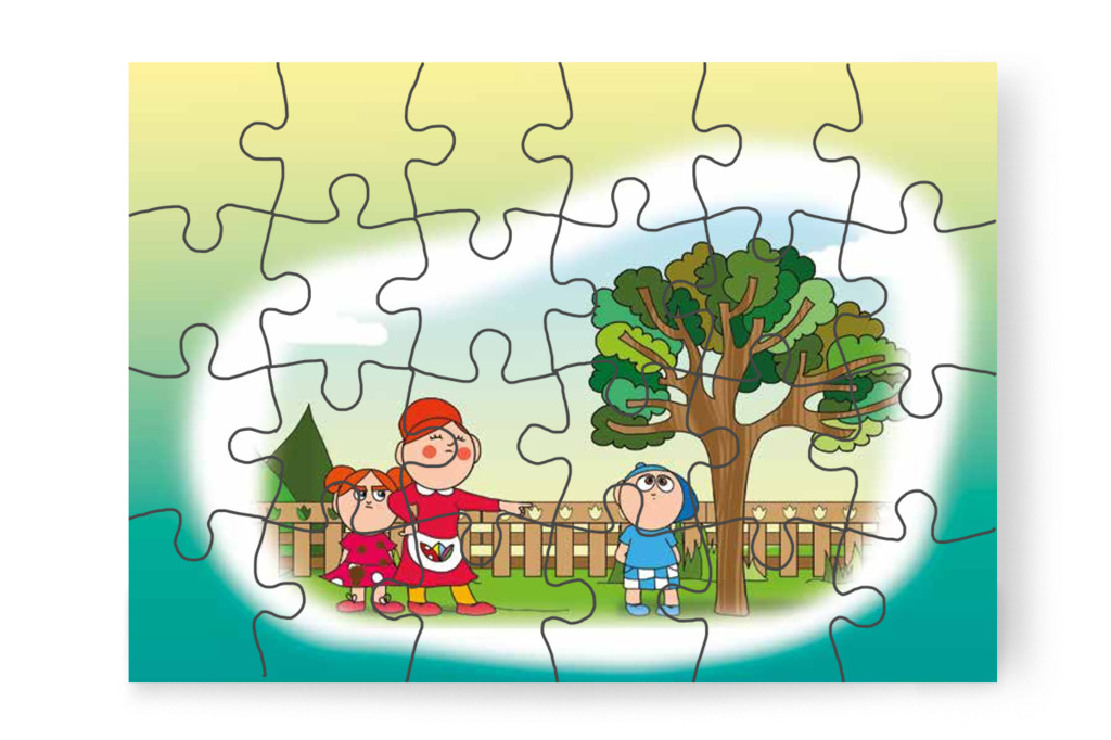 Óvónéni emlékeztet a Büntifára – 24 darabos karton puzzle | Tamás és a rosszalkodás