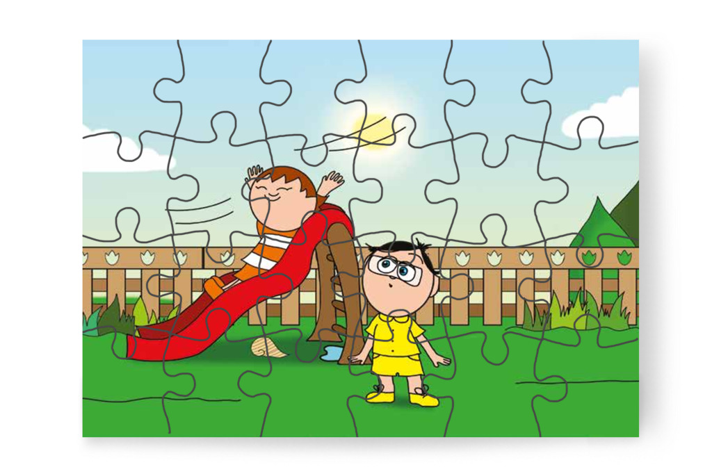 Tamás csigaházat pillant meg – 24 darabos karton puzzle | Tamás és a rosszalkodás