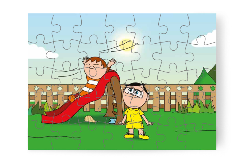 Tamás csigaházat pillant meg – 35 darabos karton puzzle | Tamás és a rosszalkodás