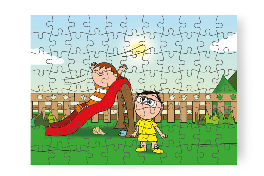Tamás csigaházat pillant meg – 88 darabos karton puzzle | Tamás és a rosszalkodás