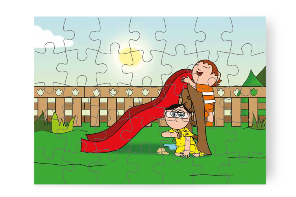 Tamás inge sáros lesz – 35 darabos karton puzzle | Tamás és a rosszalkodás